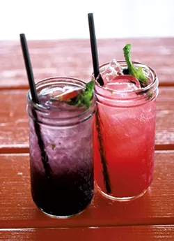 Blackberry Smash and Porch Crawler cocktails - SUZANNE PODHAIZER