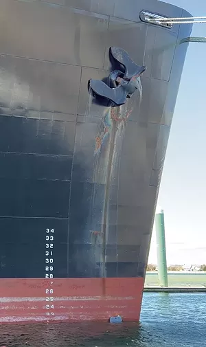 An Armach robot performing hull maintenance on a ship - COURTESY