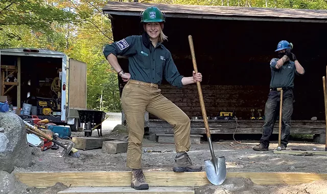 Rachel Hellman working on a Vermont State Park campsite - COURTESY