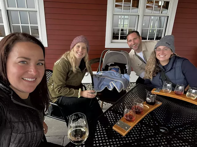 Corey with her son and friends at Maquam Barn & Winery in Milton - COURTESY