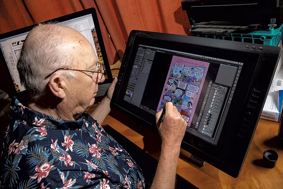Rick Veitch working on a new story about Philip K. Dick - ZACH STEPHENS