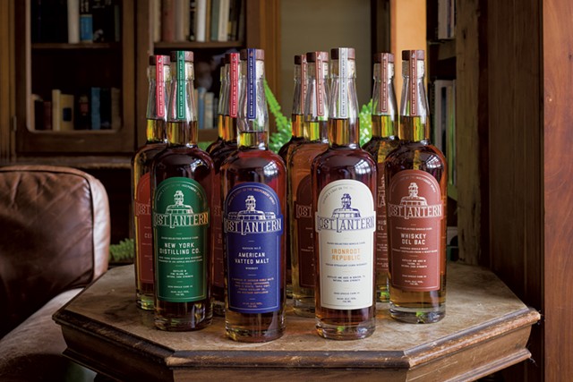 A lineup of Lost Lantern's whiskeys - COURTESY OF OLIVER PARINI