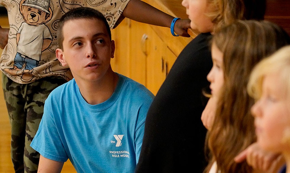 Jacob Paquette leading a Y-ASPIRE afterschool group in Brattleboro - DAVID SHAW
