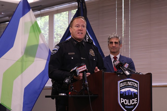 Acting Burlington Police Chief Jon Murad at a press conference on Monday - DEREK BROUWER ©️ SEVEN DAYS