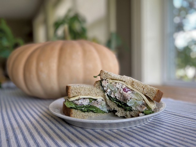 Chicken salad sandwich from Addison Four Corners Store - JORDAN BARRY ©️ SEVEN DAYS