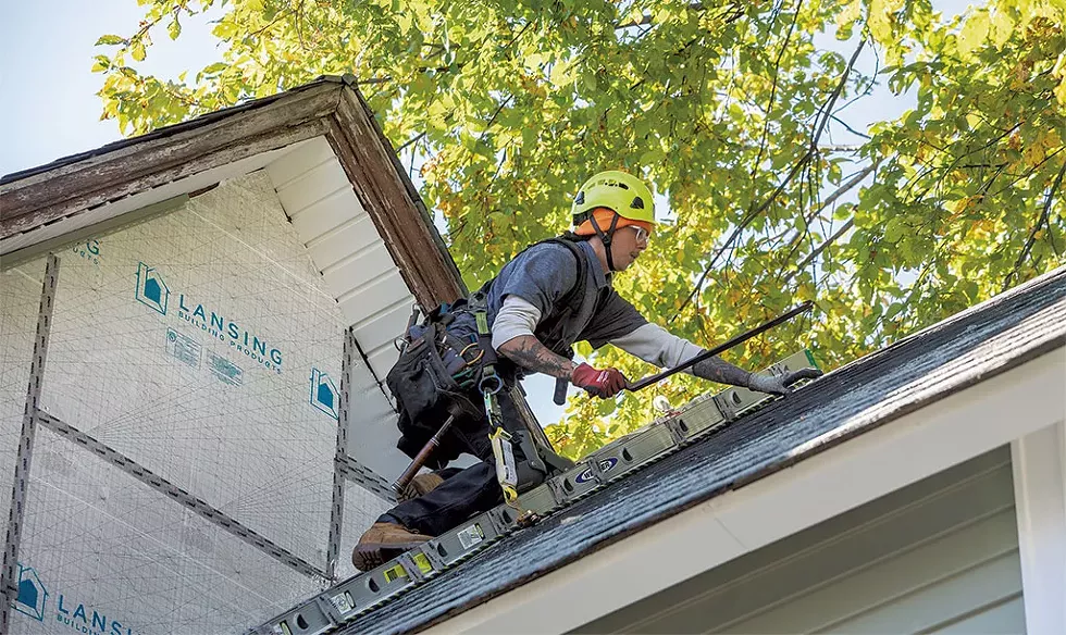 Elliott Lester on a jobsite in Winooski - LUKE AWTRY