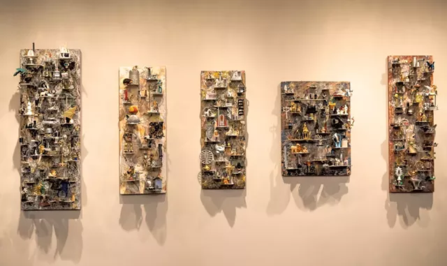 Details of Clark Russell's "Riddleville" installation - LUKE AWTRY