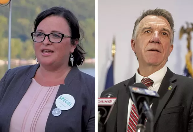 Brenda Siegel and Gov. Phil Scott - FILE PHOTOS