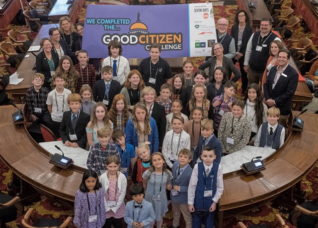 Good Citizen organizers and partners with participants in the House chamber - JEB WALLACE-BRODEUR