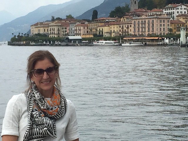 Lisa DeNatale on Lago di Como in northern Italy - COURTESY