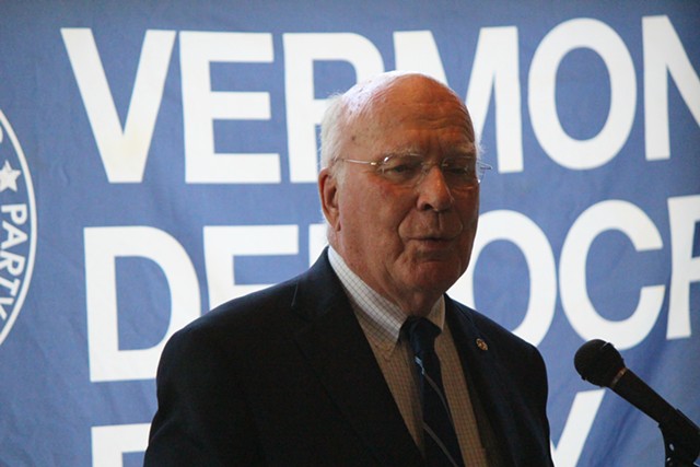Sen. Patrick Leahy at a Vermont Democratic Party unity rally in August - FILE: PAUL HEINTZ