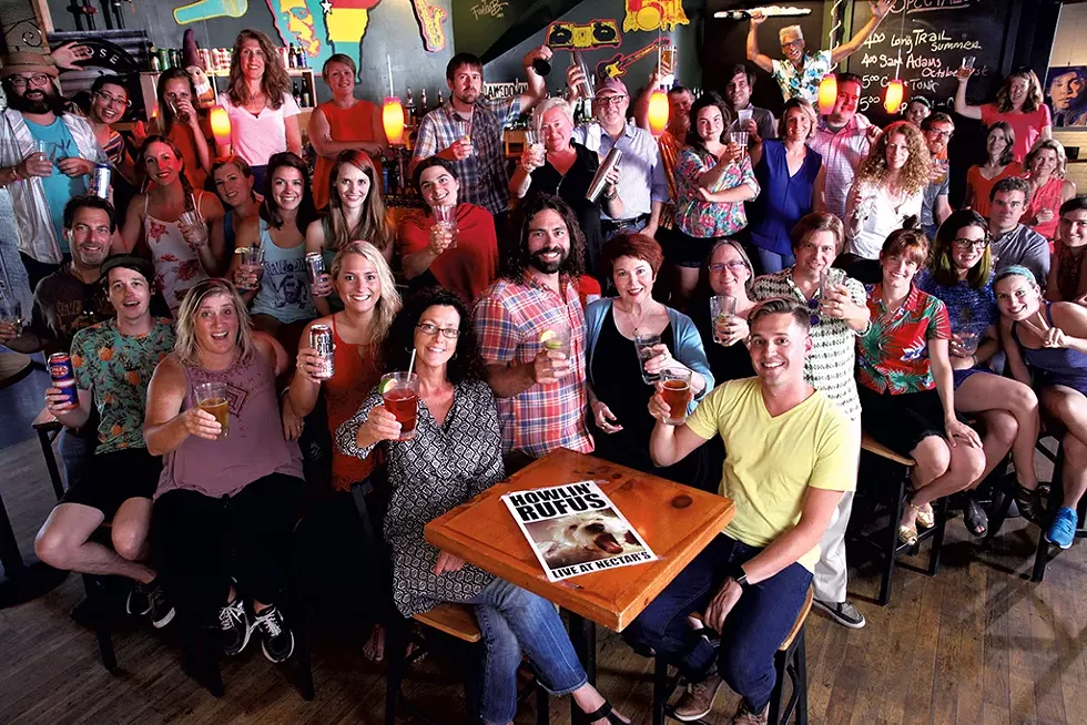 SEATED AT THE TABLE: Paula Routly, Don Eggert - SECOND ROW, FROM LEFT: Bryan Parmelee, Robyn Birgisson, Richele Young, - Colby Roberts, Pamela Polston, Cathy Resmer, Michael Bradshaw, Kristen Ravin, - Sadie Williams, Corey Grenier - THIRD ROW, FROM LEFT: Ken Picard, Logan Pintka, Brooke Bousquet, Kristen Hutter, - Carolyn Fox, Marisa Keller, Diane Sullivan, Matthew Roy, Rachel Elizabeth Jones, - Alison Novak, Cheryl Brownell, Mark Davis, Hannah Palmer Egan - BACK ROW, FROM LEFT: John James, Eva Sollberger, Charlotte Scott, Michelle Brown, - Ashley Cleare, Paul Heintz, Rick Woods, Jeff Baron, Jordan Adams, Matt Weiner, - Dan Bolles, Margot Harrison, Terri Hallenbeck, Molly Walsh - WAVING IN THE WAY BACK: Matthew Thorsen (photographer) - MIA: Julia Atherton, James Buck, Kirsten Cheney, Meredith Coeyman, Alicia Freese, - Sasha Goldstein, Kymelya Sari, Andrea Suozzo — not to mention all our fab freelance - writers, photographers, illustrators, cartoonists and delivery technicians - THANKS TO: Nectar’s for the happy hour! - MATTHEW THORSEN