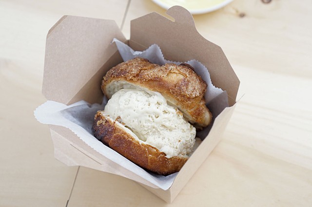 Nomad Coffee's kouign amann pastry filled with housemade coffee semifreddo - COURTESY