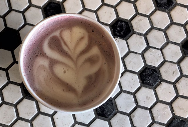 Ube latte at Uncommon Coffee - JORDAN BARRY