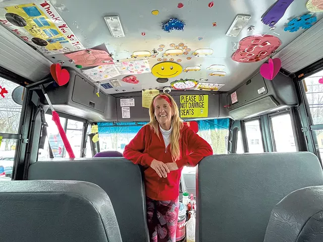Jackie Terry inside her bus - CALEB KENNA