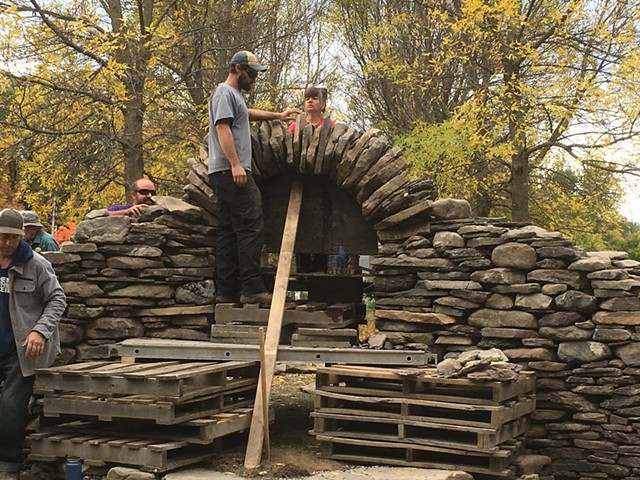 Students at work on "Allée Portal" - COURTESY OF PAT PEARSALL