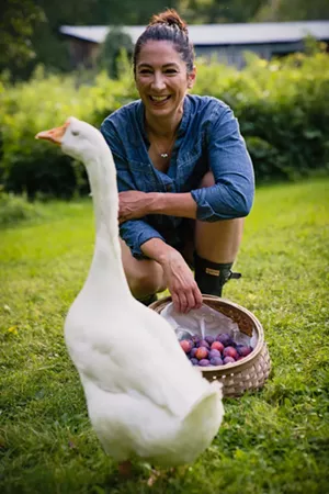 Bullock-Prado and Mama the goose - COURTESY OF RAYMOND PRADO