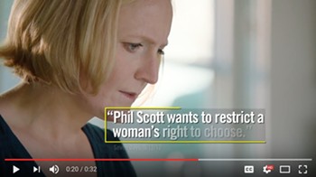 A frame from a recent Planned Parenthood Action Fund ad - SCREENSHOT
