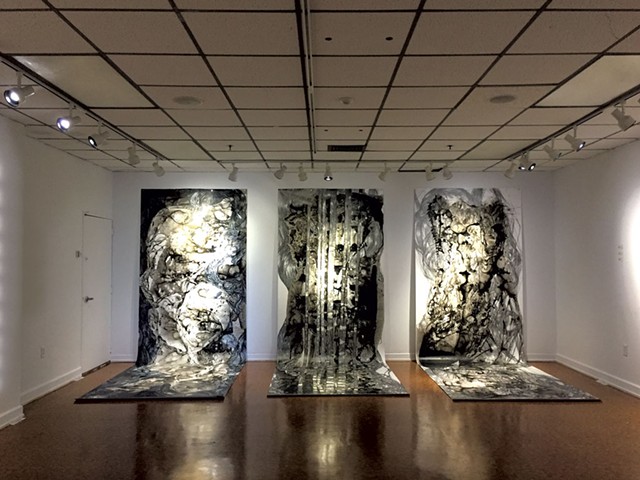 Left to right: "Untitled 3,""Waterfall" and "Bartholomew" - PHOTOS COURTESY OF MISOO FILAN