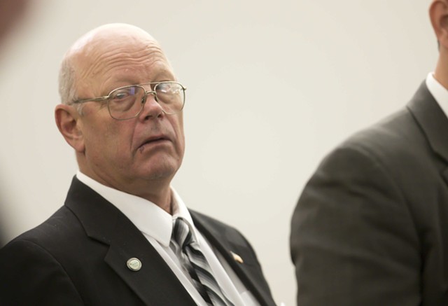 Norm McAllister in court in January - FILE: POOL PHOTO/GREGORY J. LAMOUREUX/COUNTY COURIER