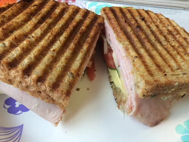 A breakfast panino at the Little Red Kitchen - SUZANNE PODHAIZER