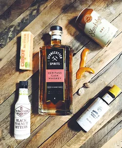 Ingredients for the Flew the Coop cocktail