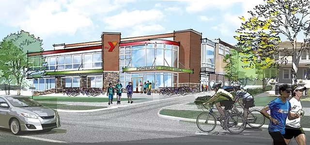 Burlington YMCA lobby exterior rendering - COURTESY OF GREATER BURLINGTON YMCA