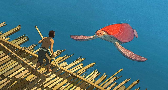SHELL SHOCK A castaway has unexpected company in Dudok de Wit’s exquisitely rendered fable. - ©STUDIO GHIBLI - WILD BUNCH - WHY NOT PRODUCTIONS- ARTE FRANCE CINEMA- CN4 PRODUCTIONS - BELVISION