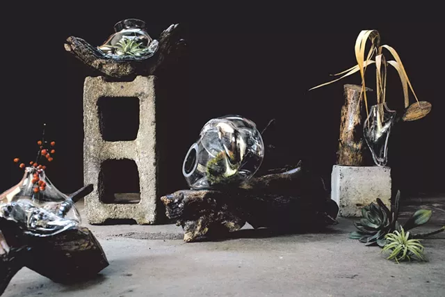 Alissa Faber's glass and wood sculptures - PHOTOS COURTESY OF KELLY DUDASH