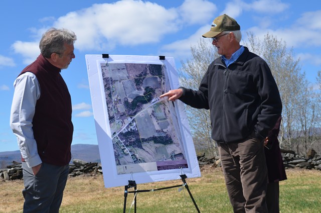 Brian Shupe of the Vermont Natural Resources Council and Tim Storrow of the Castanea Foundation - KATIE JICKLING