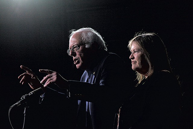 Sen. Bernie Sanders with Jane O'Meara Sanders - MATTHEW THORSEN