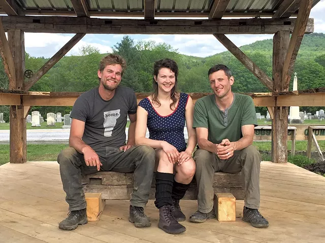 Left to right: Worcester Farmers Market organizers Kyle Devitt, Amanda Franz and Ryan Leclerc