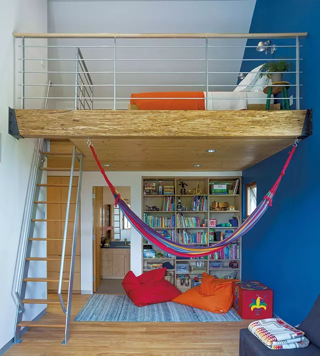 The playroom triples as a TV room and guest loft. - JIM WESTPHALEN