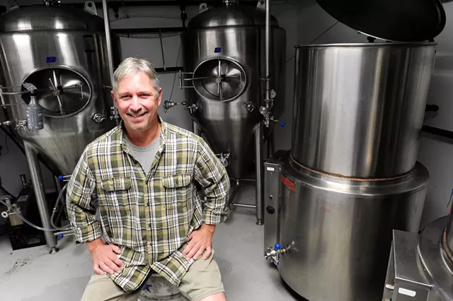 John Morris in the Cousin's Brewery which recently opened in the basement of Waitsfield BBQ joint, Localfolks Smokehouse. - JEB WALLACE-BRODEUR