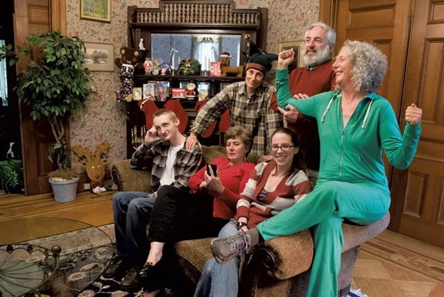Back row, from left: Carol Ruzicka, Gene Kraus and Lava Mueller; seated, from left: Lennon Philo, Andra Kisler and Amanda Menard in Family Holiday - COURTESY OF TIM CALABRO/FIRST LIGHT STUDIOS
