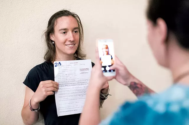 Katie Jickling at the audition - GABRIEL DICKENS