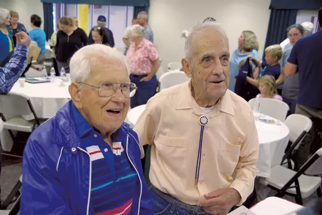 Hall of Famers Lucien Paquette (left) and Fred Webster - COURTESY OF STEPHEN MEASE