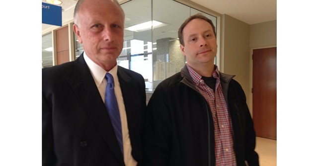 Attorney Bill Norful, left, and Dan Emmons at Vermont Superior Court in Burlington earlier this year - MOLLY WALSH