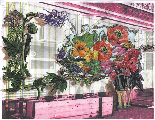 Mural concept by Kathryn Wiegers for Green State Gardener - COURTESY OF GREEN STATE GARDENER