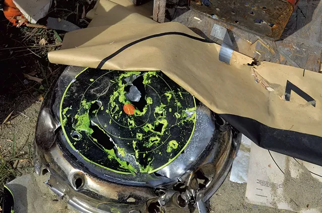Frying pan used for target practice - MOLLY WALSH