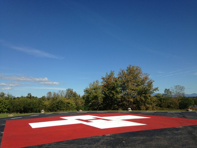 The helipad at the University of Vermont Medical Center in Burlington - MOLLY WALSH