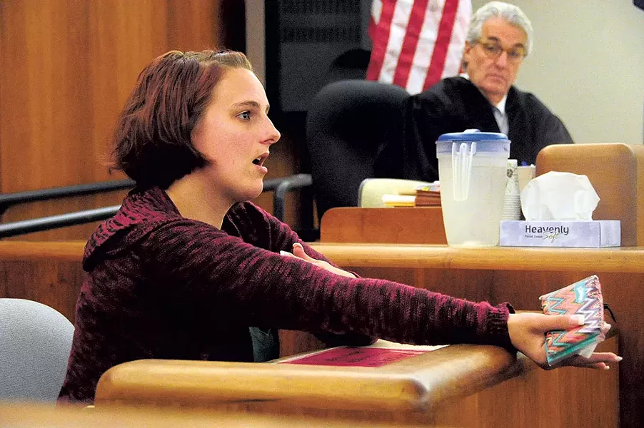 Tiffany Herring testifying in court - STEFAN HARD/TIMES ARGUS