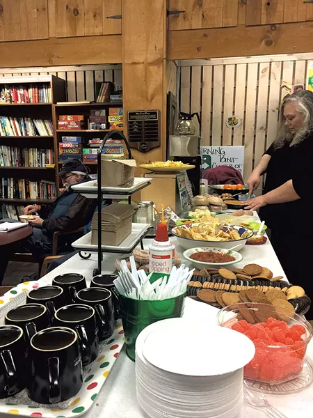 Guest Israel Cave and volunteer Chandra Duba on Thanksgiving - CATHY RESMER