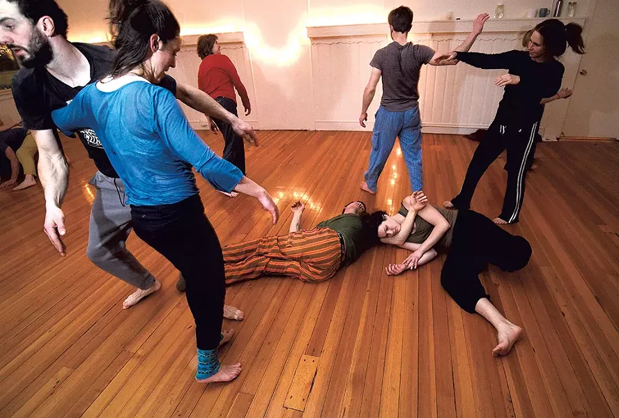 A contact improv class at the Everything Space - JEB WALLACE-BRODEUR