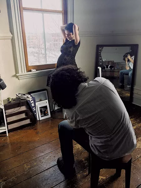 Daniel Schechner photographing a client in the Wishbone Collective studio space - COURTESY OF WISHBONE COLLECTIVE