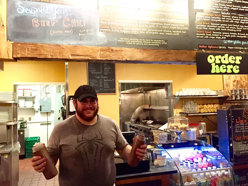 Curtis Garrow, kitchen manager of Skinny Pancake - SALLY POLLAK