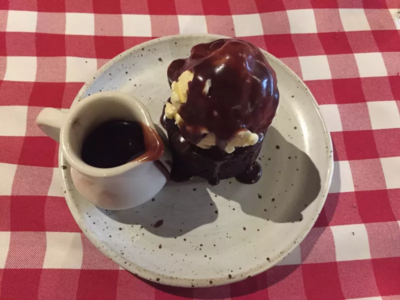 Brownie sundae with peppermint ice cream - SALLY POLLAK