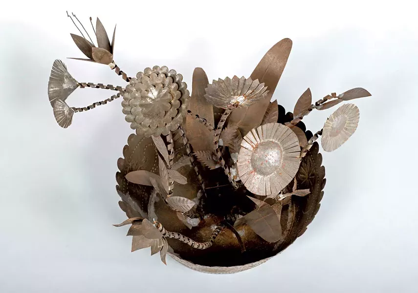 "Tin Whimsy Bowl of Flowers" by unknown artist - COURTESY OF SHELBURNE MUSEUM