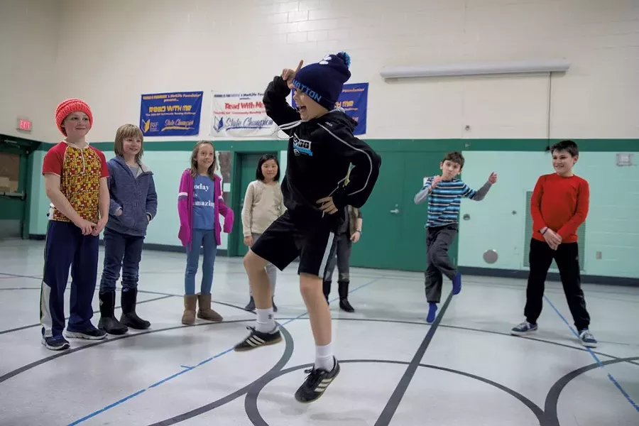 Godfrey's students participating in a rhythmic movement unit - JAMES BUCK
