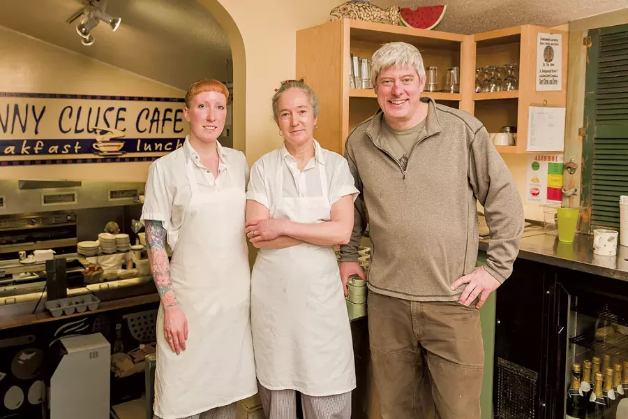Left to right: Line cook Elizabeth Goddette, chef Maura O'Sullivan and chef-owner Charles Reeves - OLIVER PARINI